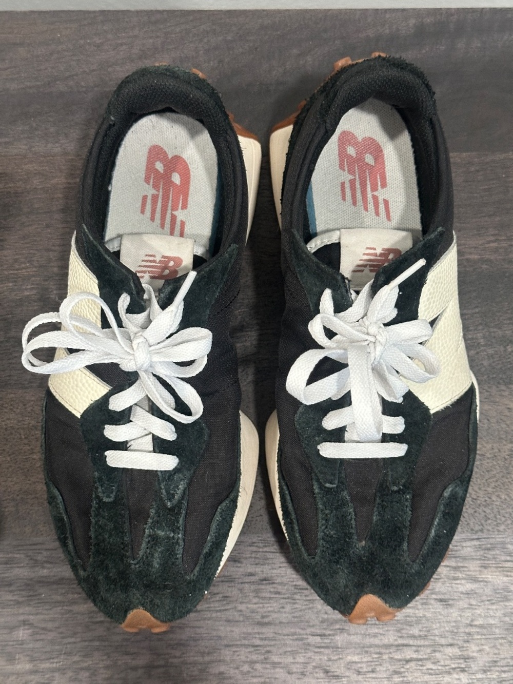 New Balance 327 in black and white